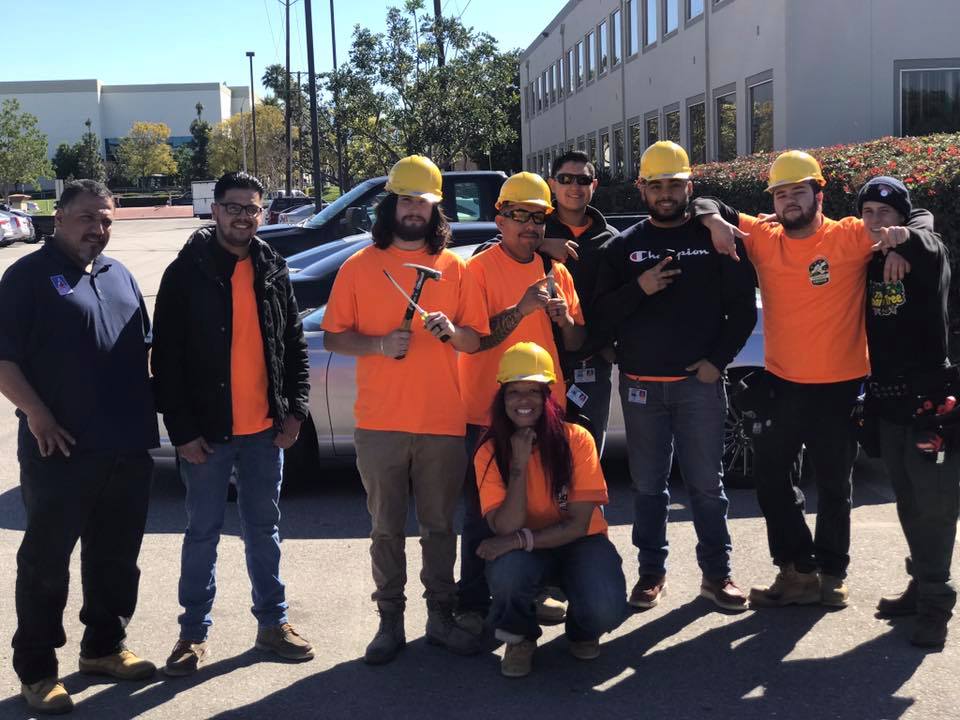 Summit College electrician students standing and smiling